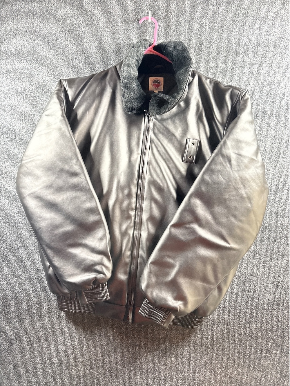 United Service Apparel USA Faux Leather Jacket , Size Large